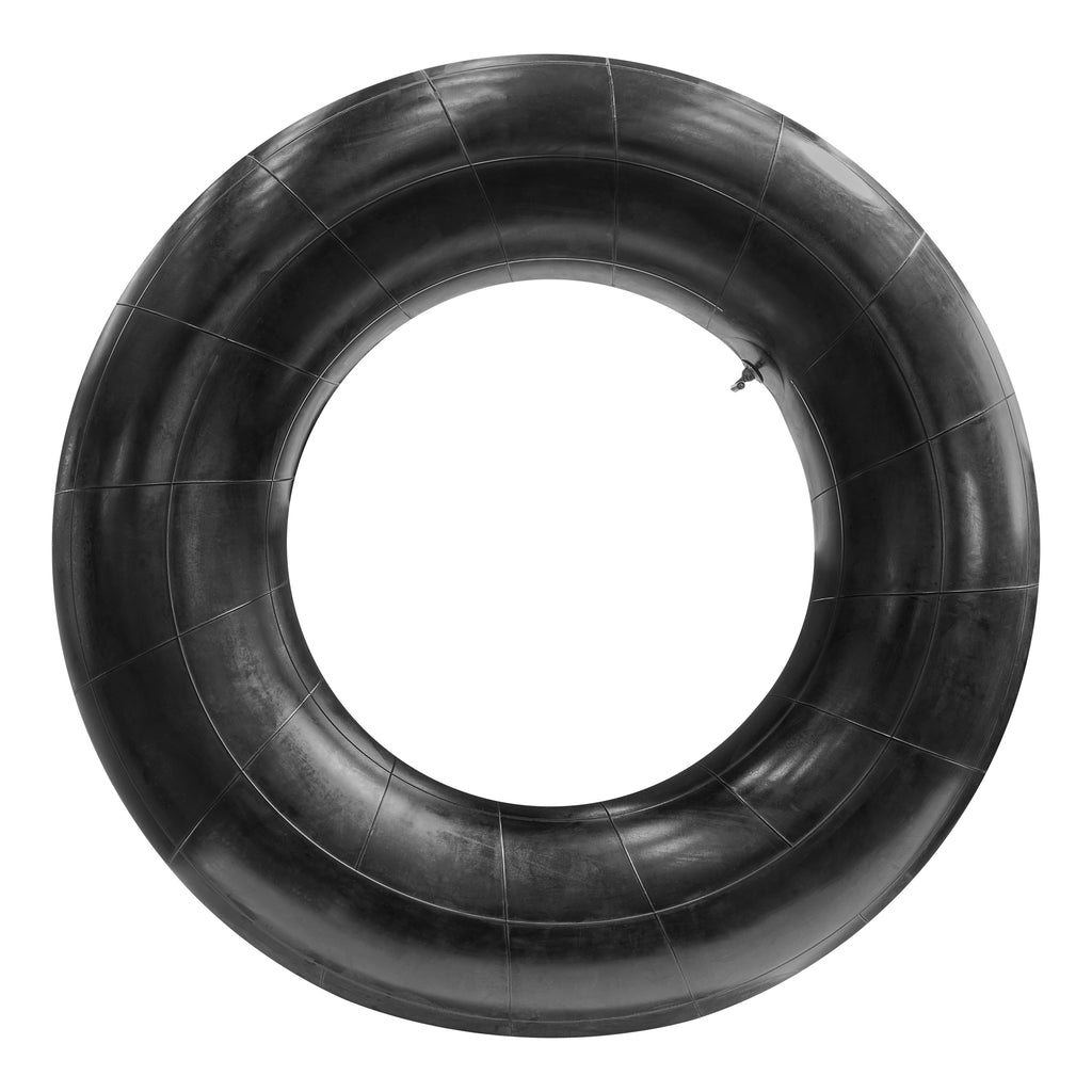 Black inner tube on a white background